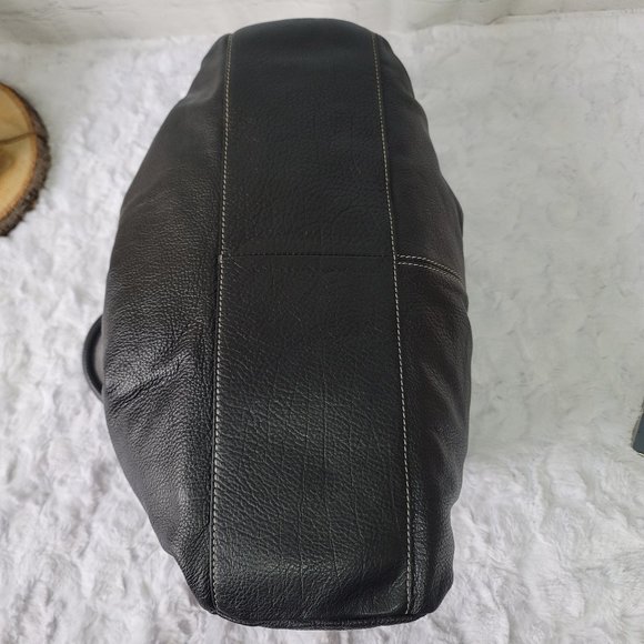 Maria Carla Italy Black Buttery Soft Leather Handbag with Longstrap - Picture 8 of 12